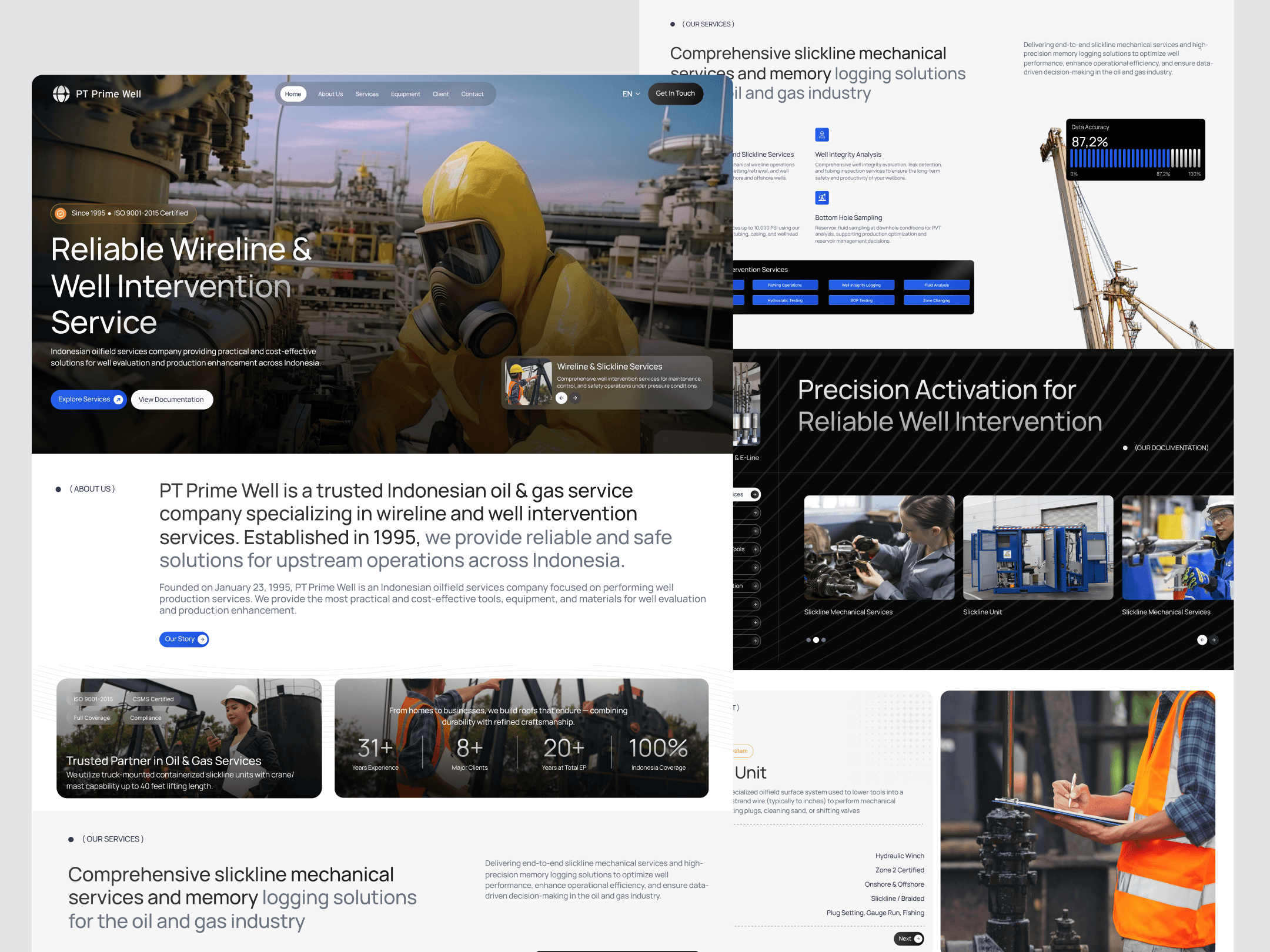 Website PT Prime Well – Desain UI/UX Company Profile Oil & Gas | Dytama