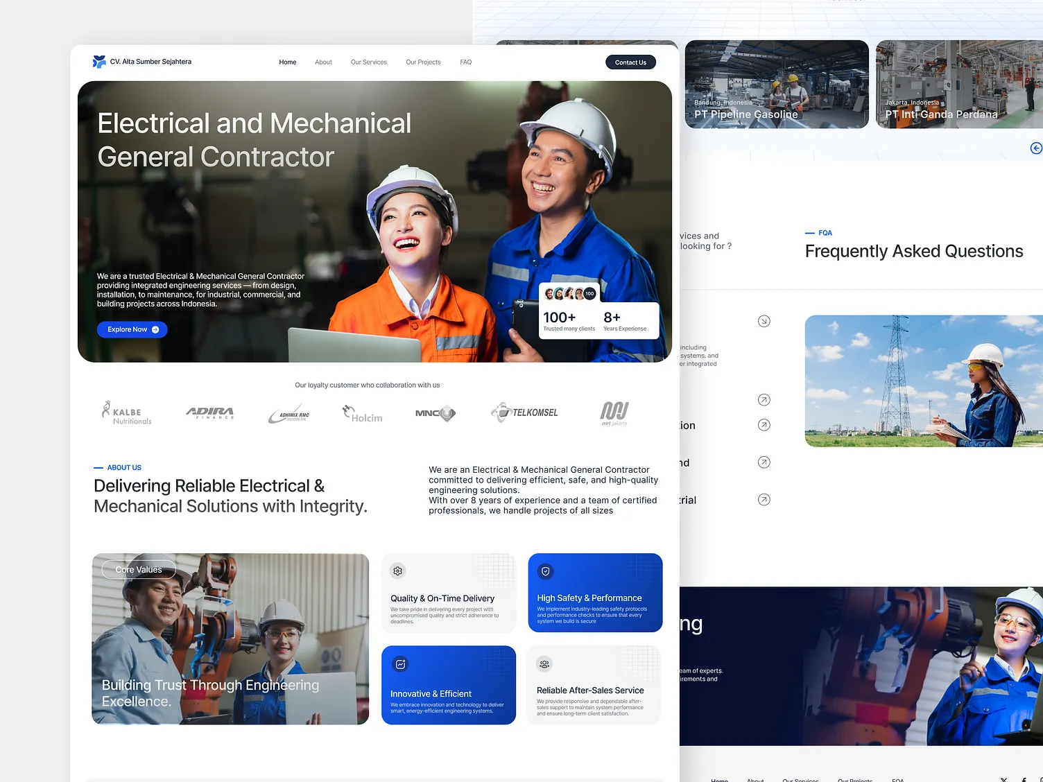 Electrical & Mechanical General Contractor | Desain Website Profesional oleh Dytama